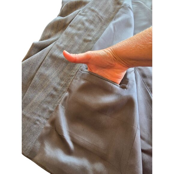 Nautica Mens Wool Blazer 44R Gray Herringbone Pattern - Picture 10 of 13